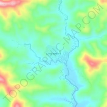 Carte topographique Santa Bárbara, altitude, relief