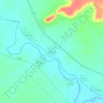 Carte topographique Tell Massase, altitude, relief