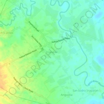 Carte topographique Inapatan, altitude, relief