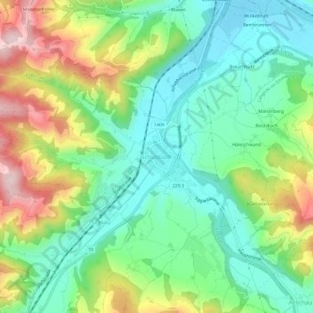 Carte topographique Schüpbach, altitude, relief