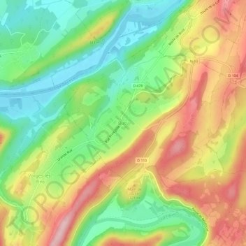 Carte topographique Busy, altitude, relief