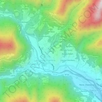 Carte topographique Ciarena, altitude, relief