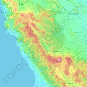 Carte topographique Koto Parik Gadang Diateh, altitude, relief