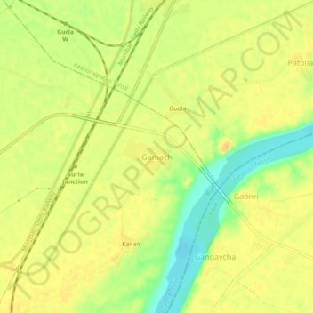 Carte topographique Gamach, altitude, relief