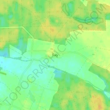 Carte topographique Tuły, altitude, relief