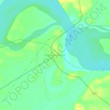 Carte topographique Gopiballabhpur, altitude, relief