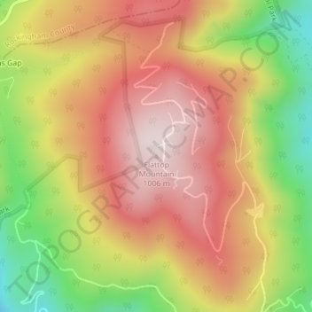 Carte topographique Flattop Mountain, altitude, relief