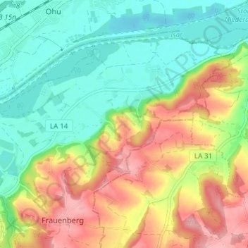 Carte topographique Schaumburg, altitude, relief