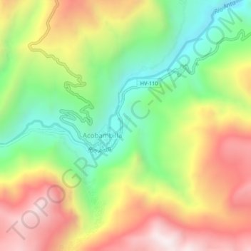 Carte topographique Santa Rosa, altitude, relief