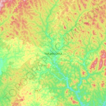 Carte topographique Yokadouma, altitude, relief