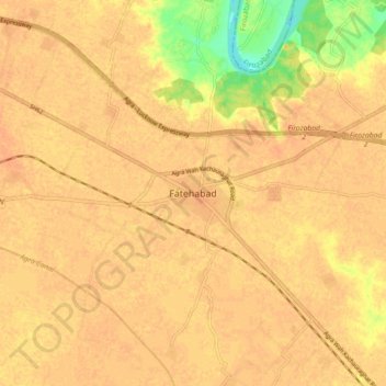 Carte topographique Fatehabad, altitude, relief