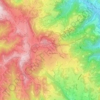 Carte topographique Bolca, altitude, relief
