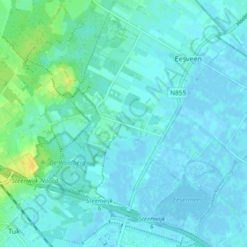 Carte topographique De Bult, altitude, relief