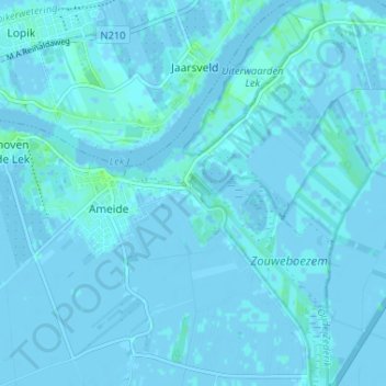 Carte topographique Sluis, altitude, relief