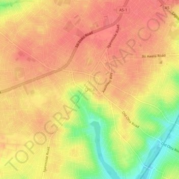 Carte topographique Otta, altitude, relief