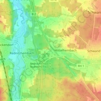 Carte topographique Hagershof, altitude, relief
