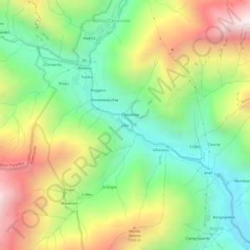 Carte topographique Lilla, altitude, relief