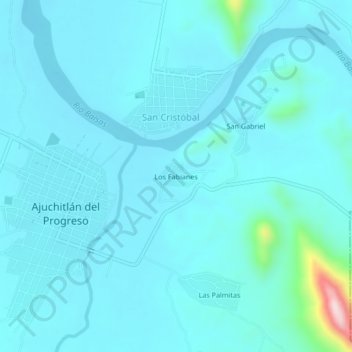Carte topographique Los Fabianes, altitude, relief