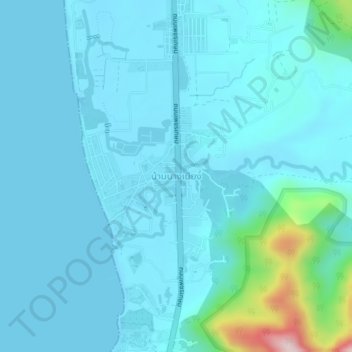Carte topographique Ban Bang Niang, altitude, relief