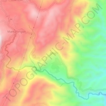 Carte topographique Obo, altitude, relief