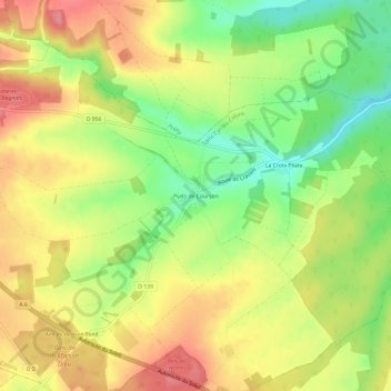 Carte topographique Puits de Courson, altitude, relief