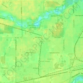 Carte topographique Vulcan, altitude, relief