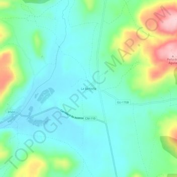 Carte topographique La Barbolla, altitude, relief