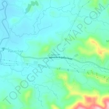 Carte topographique Caoayan, altitude, relief