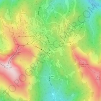 Carte topographique Turracher Höhe, altitude, relief