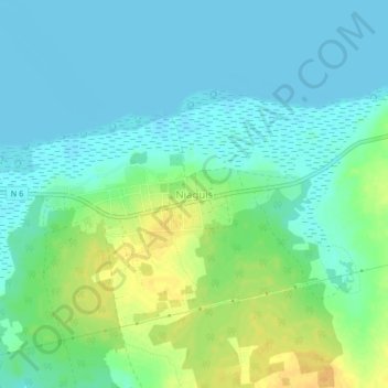 Carte topographique Niaguis, altitude, relief