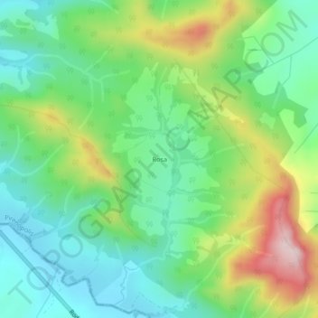 Carte topographique Rosa, altitude, relief