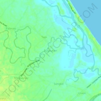 Carte topographique Bugsukan, altitude, relief