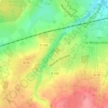 Carte topographique Le Vieux Moulin, altitude, relief