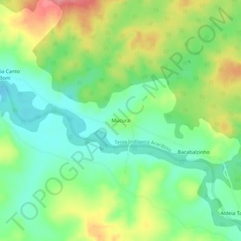 Carte topographique Mucura, altitude, relief
