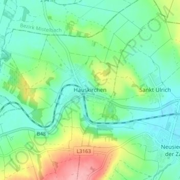 Carte topographique Hauskirchen, altitude, relief