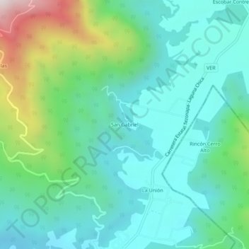 Carte topographique San Gabriel, altitude, relief