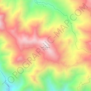 Carte topographique Cerro Mojona, altitude, relief