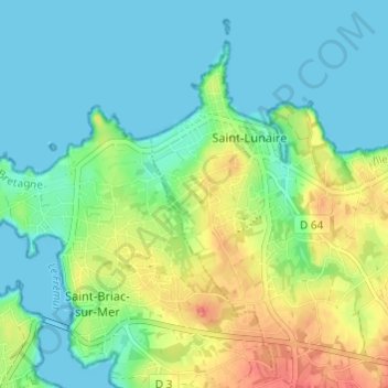 Carte topographique La Ville-Even, altitude, relief