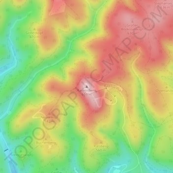 Carte topographique Ravensberg, altitude, relief