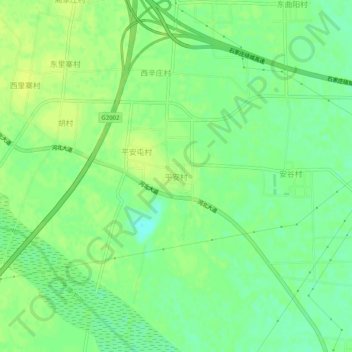 Carte topographique Ping'ancun, altitude, relief