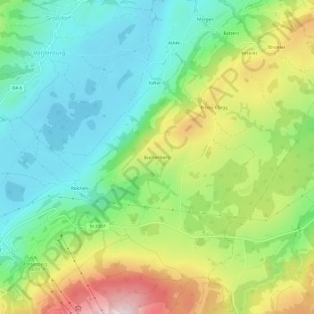 Carte topographique Buchenberg, altitude, relief