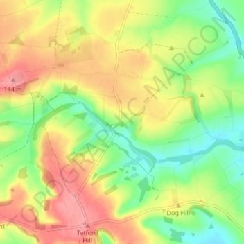 Carte topographique Ruckland, altitude, relief