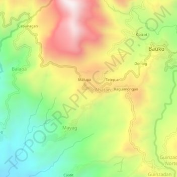 Carte topographique Gandew, altitude, relief