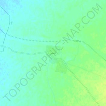 Carte topographique Pawa, altitude, relief