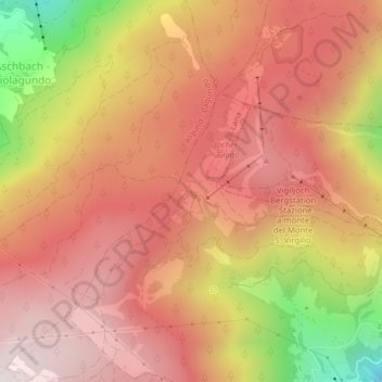Carte topographique Vigiljoch - Monte San Vigilio, altitude, relief