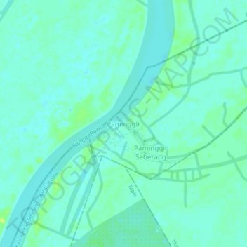 Carte topographique Paminggir, altitude, relief