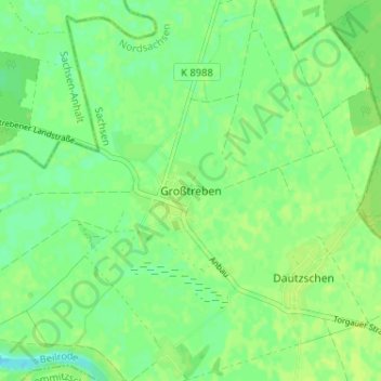 Carte topographique Großtreben, altitude, relief