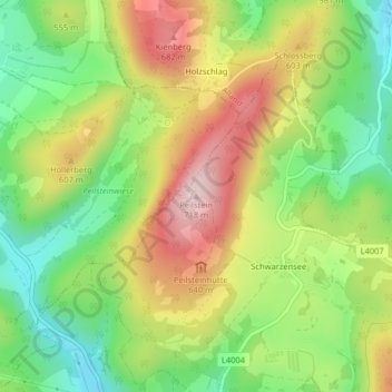 Carte topographique Peilstein, altitude, relief