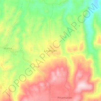 Carte topographique Layangan, altitude, relief