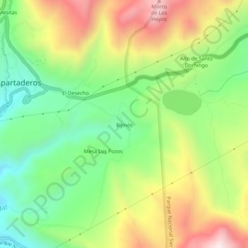 Carte topographique Bijinós, altitude, relief